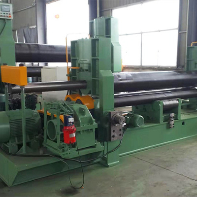 Building Material Stores Plate 3 Roller Machinery CNC Steel Plate Bending Rolling Mill For Rolling Circularity